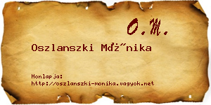 Oszlanszki Mónika névjegykártya
